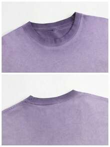 2026 Summer Tops Retro Sun Face Skull Print, T-Shirt, SUBLIM Band Style Free Theme Loose Short Sleeved ShirtLoose And Comfortablesummer Clothes - Màu tím bẩn - Xem 3