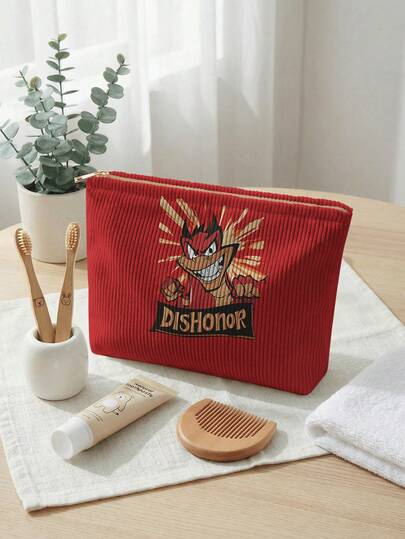 1pc Cute Cartoon Animal Print Toiletry Bag, Travel Pouch For Beach, Swimming Pool, Swimwear, Travel Storage Bag, Cosmetic Bag, Makeup Bag, Vacation Organizer, Large Capacity Toiletry Bag For Lipstick, Brush, Skincare, Phone, Coins, Small Items, Multipurpose Use For Home, Gift, Vacation And Holiday, Suitable For Teens, School Makeup Bag, Back To School Supplies, Cosmetics And Toiletries Storage, School Supplies, Storage Bag, Room Essentials