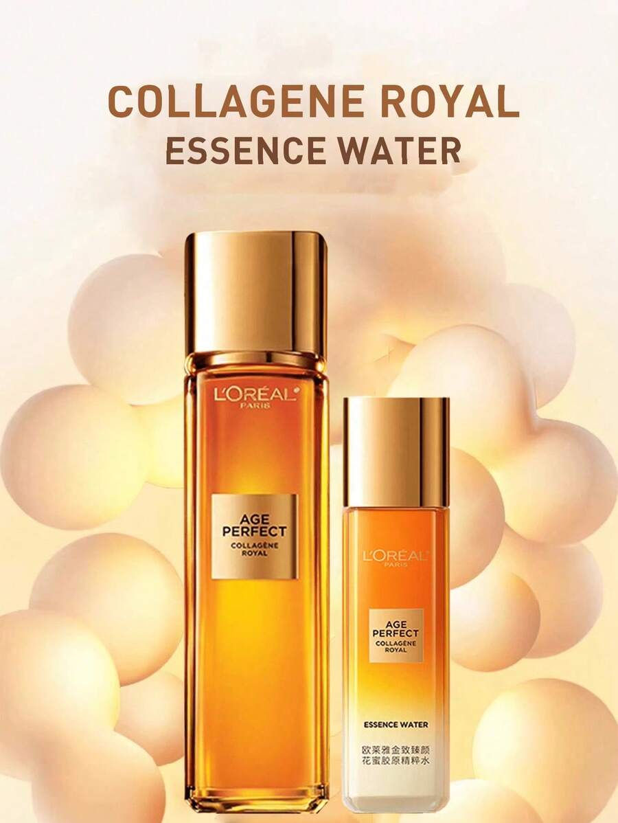 L’Oreal Paris 巴黎欧莱雅皇家胶原蛋白精华水，65毫升/130毫升，富含胶原蛋白和蜂蜜，奢华精华水，紧致、保湿、深层补水。适合日常护肤，100%减少肌肤不适，深层吸收，4周内令肌肤饱满透亮。