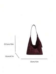 1个YouBei麂皮大容量腋下包，女士单肩斜挎包（带小袋），适合女孩、女士、大学生、年轻职业人士，非常适合工作、商务、通勤、上学等场合。 - 紅色 - 查看 6