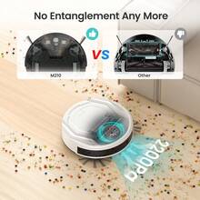 LEFANT M210(T) Robot Vacuum 3.1in Ultra Slim 11in Diameter Self-Charge 2200Pa Suction 120Mins Voice Control Pet Hair Carpet Precise Avoidance, Ideal For Cleaning Hard Floors In Kitchens And Living Rooms, White - 白色 - 查看 5
