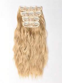 24 Inch/60cm 4pcs Water Wave Clip-In Hair Extensions, BB Type, Suitable For Women's Daily Wear - Multicolor - View 16