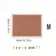 1 tấm bảng gỗ mềm, bảng ghi nhớ trang trí cho văn phòng và gia đình, bảng trưng bày ảnh và bảng thông báo cho gia đình và trường học - Màu gỗ - Xem 8