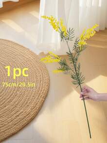 5 Bunches Of High-Quality Artificial Mimosa (Mimosa/Wattle) - Romantic Holiday Style, Ideal For Wedding Decor, Home Decor, And Various Special Occasions - Yellow - View 16