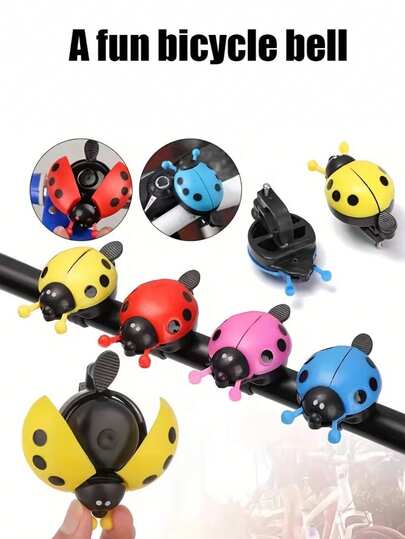 1pc Colorful Ladybug Bicycle Bell | Bike Horn, Mountain Bike Beetle Bell