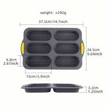 1/2 piezas Set Mini Molde de Perro Caliente, Bandeja de Hornear Antiadherente de Silicona, Maker de Sándwich de Desayuno, Molde de Pan Baguette Francés de 6 Cavidades, Herramienta de Hornear de Cocina - Gris - Ver 6