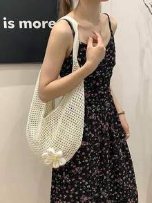 New Fashionable Woven Handbag, Versatile Tote Shoulder Bag For Women, Large Capacity Tote Bag - Multicolor - View 3