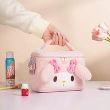1个云朵造型3D毛绒化妆包，可爱卡通大容量高品质蓬松化妆品收纳袋 - 彩色 - 查看 5