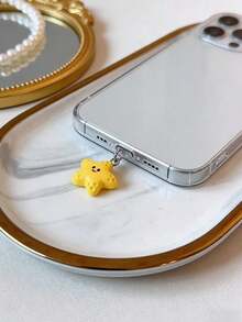 1pc Cute Yellow Starfish Charging Port Dust Plug Pendant, Compatible With Apple, Type-C Phones - Multicolor - View 5