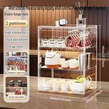 Acrylic Display Cabinet With Magnetic Door - Dust-Proof Stackable Kitchen Storage Organizer For Cups, Teapots And Coffee Accessories, See-Through Design, Easy Visibility, Suitable For Home Or Office Use, Kitchen Storage Cabinet, Fashionable Modern Appearance, Durable Plastic Structure, Cabinet Organizer And Storage, Cabinet Storage Organizer, Cabinet Storage Kitchen, Cabinet Organizer, Storage Box, Kitchen Organizer And Storage - Multicolor - View 16