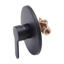 HOHOBLA Wall Mount Single Function Shower Faucet Control Valve Bath Mixer Bathroom Water Tap Hot & Cold Single Handle Tub Shower Valve Mixer Kit, Black - As Shown - View 2