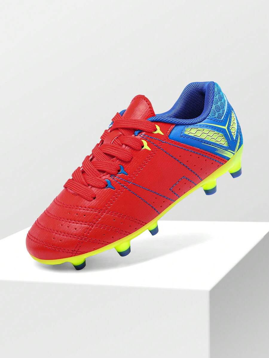 Boys Girls Soccer Football Cleats Shoes(Toddler/Little Kid/Big Kid) Back To School Shoes - 紅色 - 查看 1