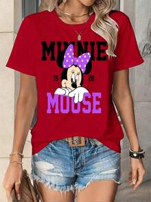 Disney Women T-Shirts - 紅色 - 查看 2