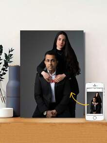 1pc Personalized Canvas Frame Custom Poster Printing - Create Your Own Wall Art Print With Your Image - And Personalized Photo Poster, Optional Frame - Multicolor - View 2