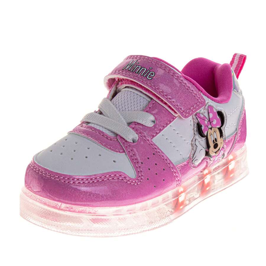 Disney Minnie Mouse Sneakers Girls - Polka Dot Casual Everyday Play Hook And Loop Durable (Toddler Sizes 6-10/Little Kids Sizes 11-12) - Pink - View 1