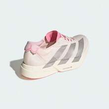 Adidas Zapatillas de running ligeras y con amortiguación ADIZERO BOSTON 13 para hombre - Blanco/Rosa/Plata - Ver 3