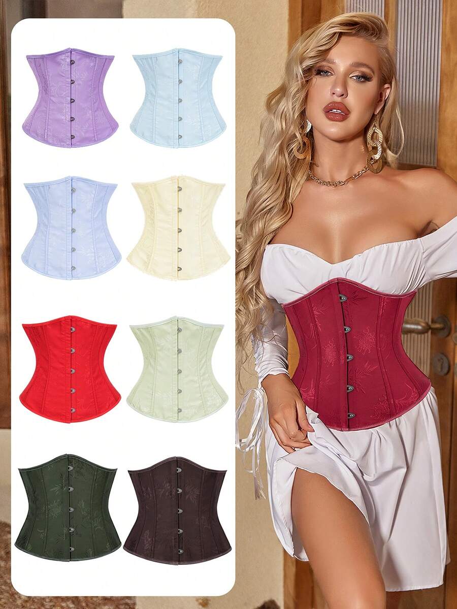 Corpete Bustier com Alça Removível e Sustentação de Arame para Mulheres, Adequado para Festa de Ano Novo, Dia dos Namorados, Feriados - Multicolorido - Visão 1
