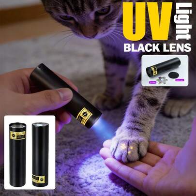 1 Stück Mini 365nm UV Taschenlampe, aufladbar, Ultraviolett Schwarzlicht Fackel für Maniküre, Katzen- und Hundeurin, Tinea, Geldprüfung, Mineralien, Skorpion Erkennung
