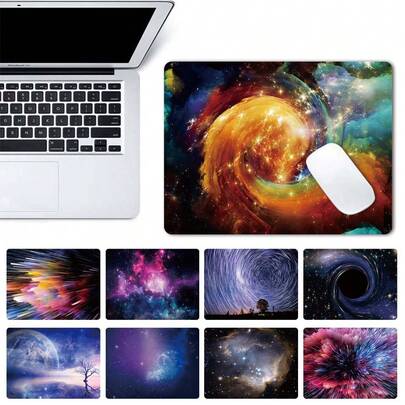 Mouse Pad Pu Square Shape Mousepads Reusable Desk Table Disc Mat Office Gaming Mouse Mat Coaster For Laptop Computer Computer Game Table Mats For Home Office Gaming Gamers Space Pattern