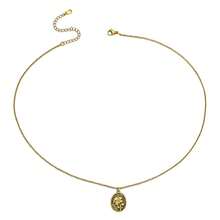 1pc Exquisite & Fashionable Women's Copper High-Color Retention Embossed Floral Necklace, Delicate Women Necklace - A - View 11