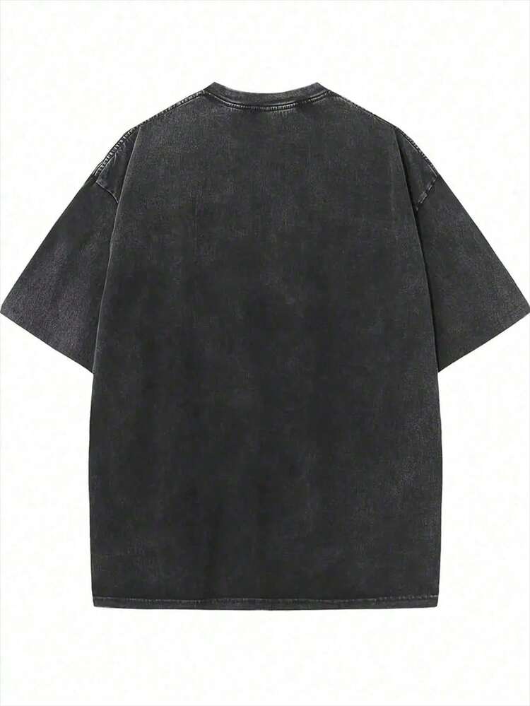 Retro Limited Edition Retro Sub-Tone T-Shirt, Rock Band Heavy Metal Neutral Cotton Pattern Washed TeeGothic Punk Grunge Emo Y2K Clothes, Rock Music Merch..Jpg - 黑色 - 查看 2