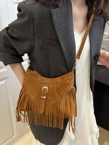 Large-Capacity Tassel Design, Featuring A Classic Retro Style, Versatile Women's Bag Suitable For All Occasions. 2026 New Model Crossbody Bag. - Brown - View 8