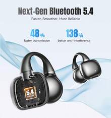 Trymiss K521 Audífonos clip Bluetooth In-ear Mini Corazón Auriculares Con Micrófono Audífonos Para El Gym Manos Libres Audífonos Gamer Bluetooth San Valentin Regalo Para Mujer 14 De Febrero - Negro - Ver 2