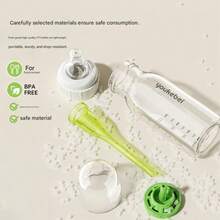 1个儿童婴儿水瓶，学生饮水杯，可爱吸管水瓶，刻度水瓶，幼儿园吸盘球水瓶，防呛吸管杯，250毫升/120毫升容量 - 白綠色 - 查看 8