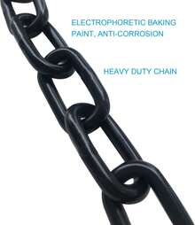 Heavy Duty Black Hanging Chain With Carabiners, 0.5m, 800 LB Capacity For Hammocks, Chairs & Punching Bags - Black Metal Chain 20 Inch 1 Pack - View 2