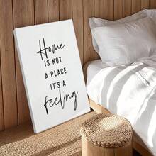 1pc Minimalist Inspirational Wall Art, Motivational Quote, Elegant And Beautiful Wooden Framed Wall Art, Wrapped Canvas Vintage Prints Poster, Home Is Not A Place It's A Feeling - Minimalist, Minimalist, Modern, Typographic Style, Perfect Gift Decor, Wall Art for Living Room Bedroom Office, Hanging Hardware Included - Wrapped Framed Canvas, Vertical - Lienzo enmarcado - Ver 9