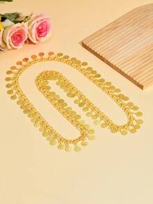 Luxury Gold Color Waist Chain, Middle Eastern Fashion Waist Belt, Wedding Dress Waist Accessory, Seasonal Outfit Decor - Gold - View 4