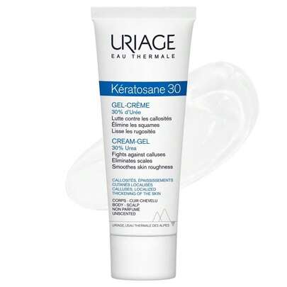  KÉRATOSANTE 30 Gel-Creme Uriage 75ml com 30% de ureia para pés secos, calosidades e pele áspera ▷ Hidratação e esfoliação intensas ✅ Entrega em 24/72h para Espanha (Península) | Beauty Explosion | Sua loja de beleza e maquiagem – Explore sua melhor versão.