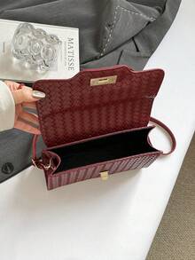New Arrival French Elegant Casual Fashionable Rhombus Solid Color Women Chain Shoulder Crossbody Bag - Red - View 9
