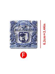 1pc Scenic Spot Fridge Magnet, Resin 3D Embossed Refrigerator Magnet, Travel Souvenir - Magnetic Sticker - View 14