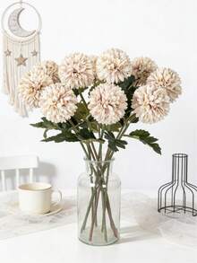 1/12 szt. Sztuczne kule z chryzantem, haftowane kule, dekoracja ślubna, dekoracja wazonu do domu, restauracja, salon, sypialnia, bukiet ślubny, opaska na nadgarstek, butonierka, dekoracja na przyjęcie urodzinowe, prezent walentynkowy, dekoracja wiosenna - Brązowy - Zobacz 1