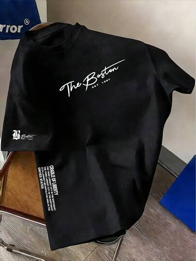 Camiseta de cuello redondo de manga corta con estampado gráfico casual para niños y adolescentes, blusas de verano