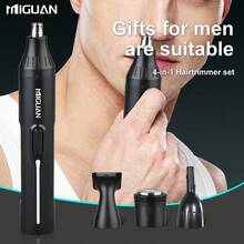 4-In-1 Professional Grooming Kit, USB Rechargeable Nose & Ear Hair Trimmer, Beard And Eyebrow Razor, Men'S Personal Care Tools Battery Capacity 500mAh - A - View 3