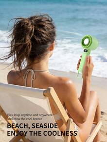 AOYI 1个可充电数字显示便携式手持199档可调速迷你USB充电风扇 - 多色 - 查看 12