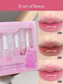 Cappuvini Son tint bóng mịn dưỡng ẩm, màu tự nhiên, son dưỡng dạng thỏi hình gấu, lâu trôi, chống lem, son môi đa năng - Nhiều màu - Xem 16