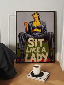 1pc Unframed,Sit Like A Lady | Fashion Poster | Retro Style Woman Art | Bold Pop Art Print | Empowering Female Art | Contemporary Girl Power Art - Letter a - View 1