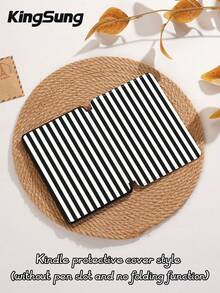 黑白条纹平板电脑保护套，适用于 9.7/10.2/10.5/10.9/12.9 英寸 Pro 11 英寸、第十代 Galaxy Tab S6 Lite 10.4 英寸、Kindle Paperwhite 第十二代（2024 年款）、Kindle（第十一代，2022 年款），柔软防震，智能支架/自动唤醒/睡眠功能 - 彩色 - 查看 9