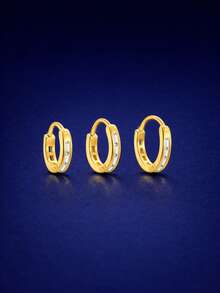 1pc 925 Sterling Silver Women's Earrings, Variety Of Styles, Inlaid With Cubic Zirconia, Lightweight And Delicate, Ideal Gift - Single Earring - View 5