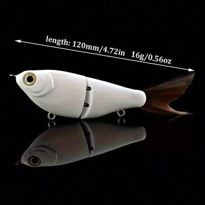16g 2-Section Soft Lure Bait, Bionic Lure Body Without Hook, DIY Color ABS Sea Fishing Multi-Section Blank Bionic Bait