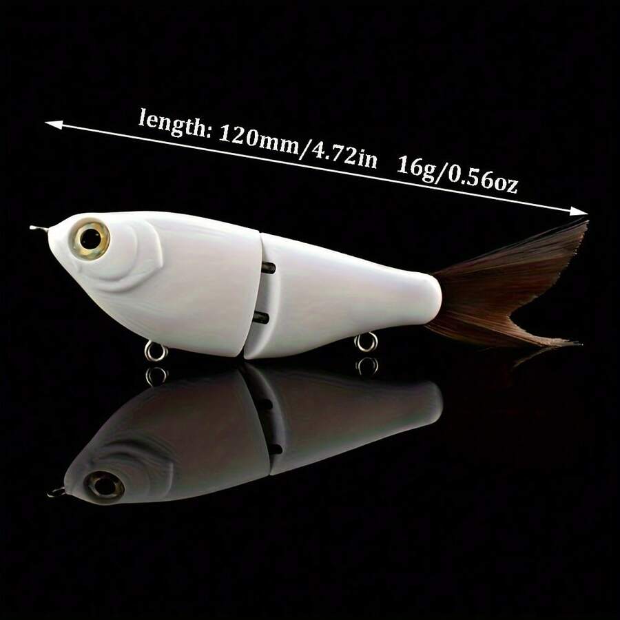 16g 2-Section Soft Lure Bait, Bionic Lure Body Without Hook, DIY Color ABS Sea Fishing Multi-Section Blank Bionic Bait - White - View 1