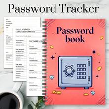 1pc Funny Spiral Password Notebook | For Home Or Office Password Management, Secure Design, Paper Material, English - A5 - View 2