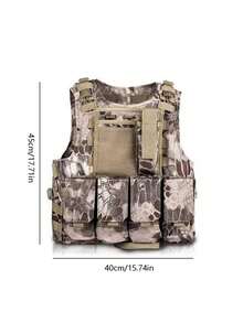 Adjustable Lightweight Military Tactical Vest With MOLLE System And Pockets, Suitable For Airsoft, Paintball, Gaming, And Outdoor Adventure, Ideal For Young Outdoor Enthusiasts, Gamers, Cosplay Fans, And Gift Givers, Great For Outdoor Activities, Birthday Parties, And Cosplay Events, Can Be Used As Tactical Gear, Cosplay Costume, Outdoor Vest, And Military-Themed Gift, For Active Gaming And Practical Protection - Multicolor - View 9
