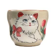 1pc 160ml Ru Kiln Crackle Ceramic Coffee Mug, Handgrip Tea Cup, Personal Small Capacity Cup, Coffee/Tea Cup Gift - Multicolor - View 5