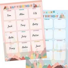 WorldBazaar Moving Mountains Birthday Poster Chart 2 Pcs Classroom Birthday Posters Classroom Bulletin Board Decoration Back To School Supplies - / - View 1