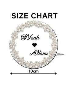 1/2/4/6/10 Pc Personalized Custom Names: Handmade Round Wooden Coasters, Wedding Coasters | Custom Name Wreath Design, Ideal For Weddings, Table Decorations, Wedding Favors, Gifts, And Valentine's Day Decorations - Beige - View 7