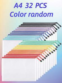 24个拉链文件袋（A4、A5、A6 多色），适合开学季文具收纳，可用于存放学习用品、文具、铅笔盒、防水塑料网袋、棋盘游戏收纳袋、化妆包、纸质收纳袋，多功能彩色防水拉链袋，易于整理，可用于存放学习用品、益智玩具和办公用品。 - 彩色 - 查看 20